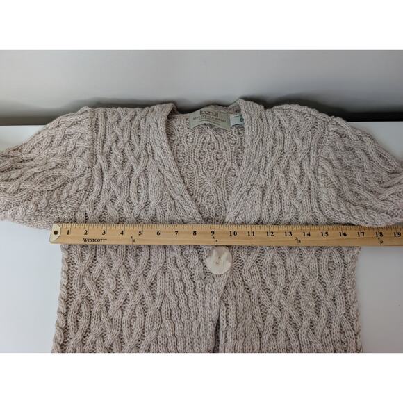 Aran Ireland Long Button Cardigan 100% Merino Wool Womens Size: S - Picture 7 of 9